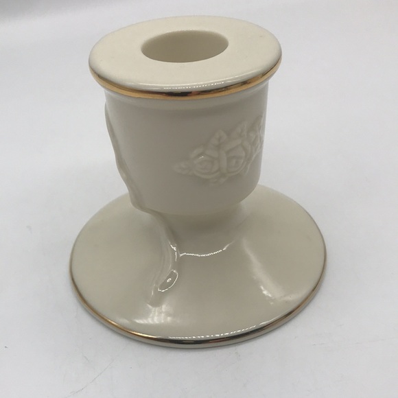 Vintage Lenox Candle Holder with Gold Rim/Embossed Roses - Picture 6 of 6